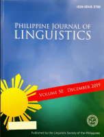 Philippine Journal of Linguistics, Dec 2019