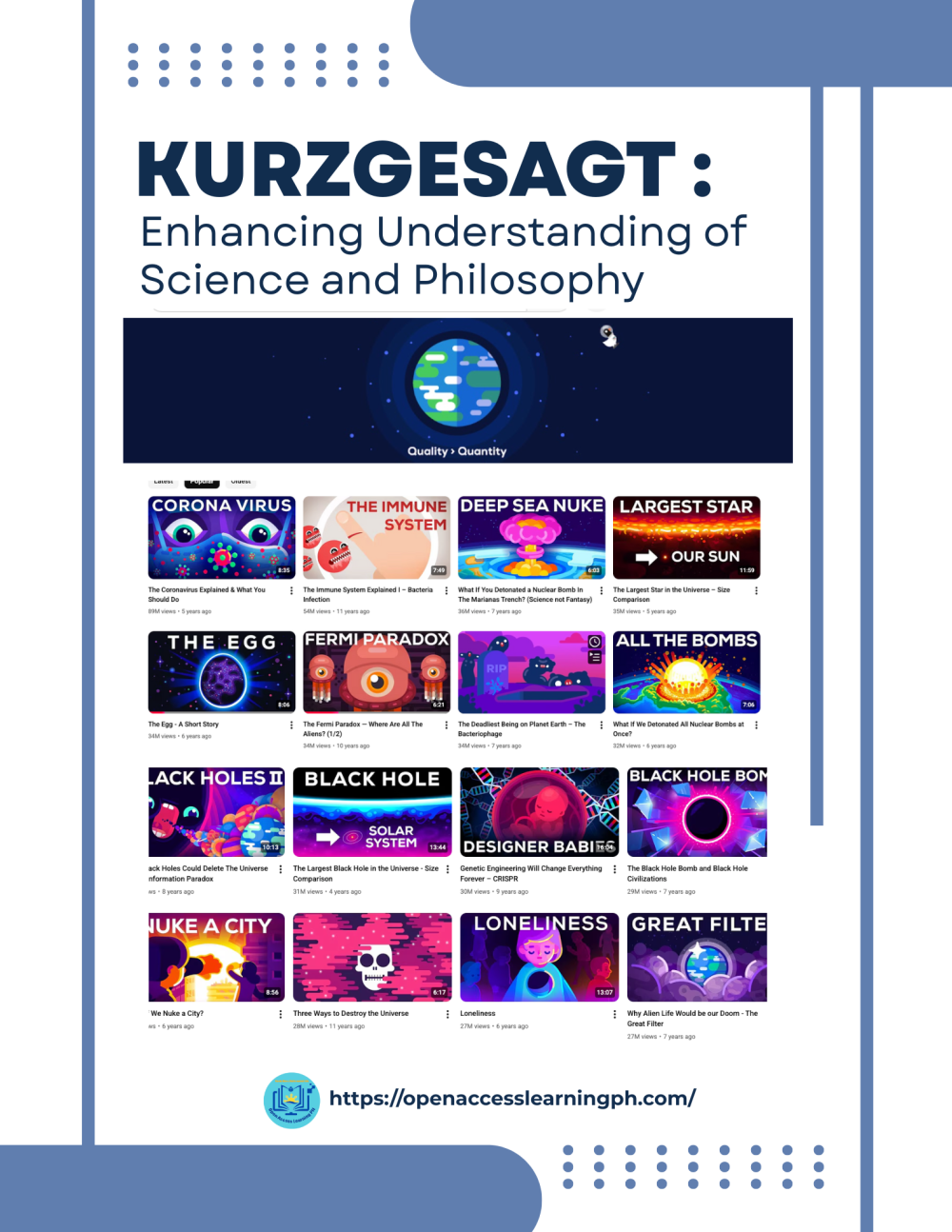 Kurzgesagt: Enhancing Understanding of Science and Philosophy