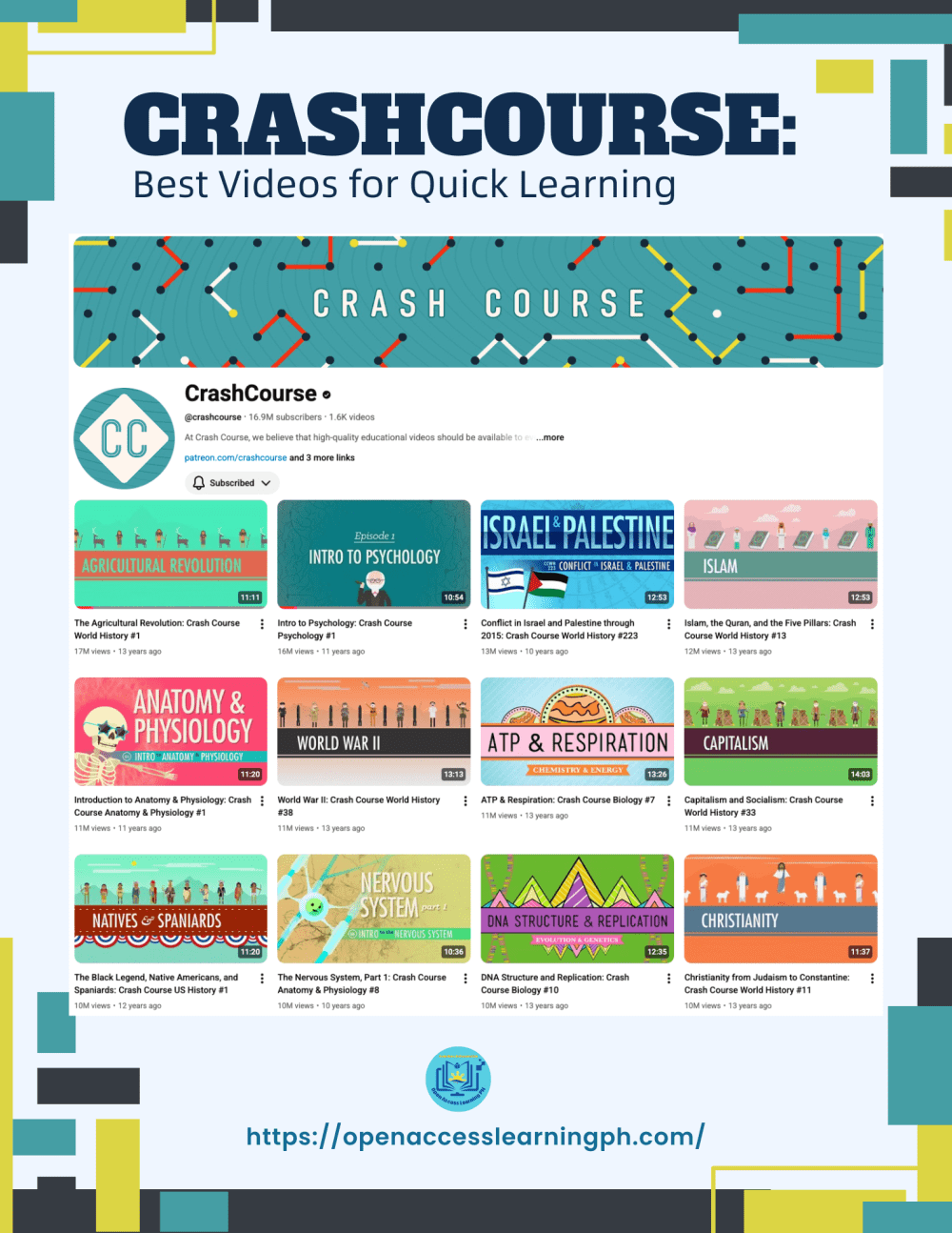 CrashCourse: Best Videos for Quick Learning